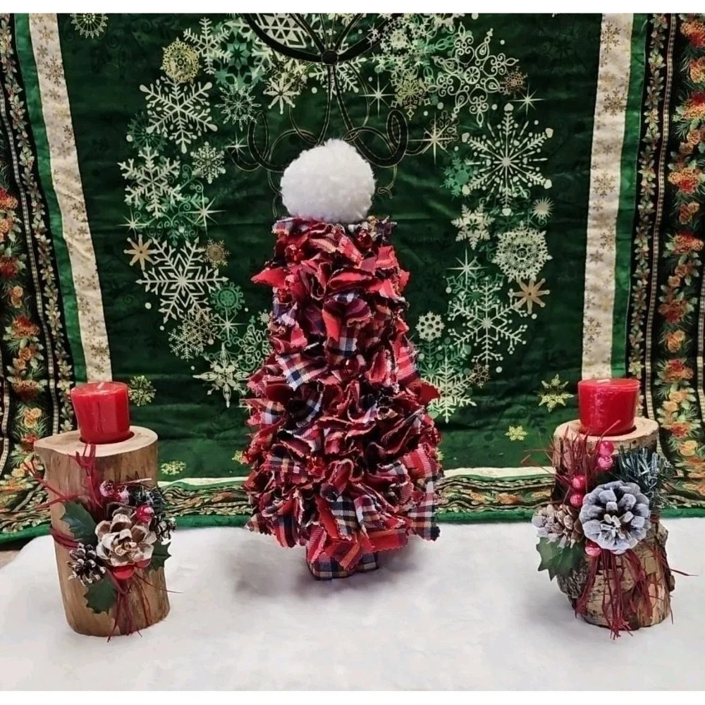 Homemade Tree With Two Candle Holders